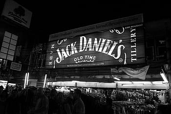 noční ulice zastřelen, přijata, slavný, noční dobu, ulice, výstřel, khao san road, Bangkoku, Thajsko, městský, podepsat