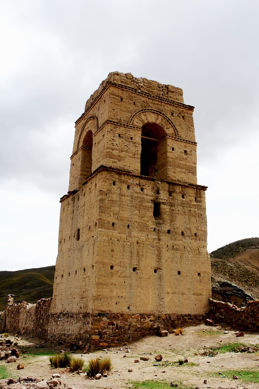 tower, oblivion, ruin, abandoned, church, desert, bell tower, ruins, old, past