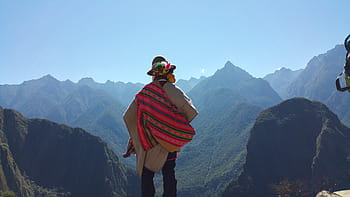 persona, in piedi, accanto, montagna, paco, Perù, paesaggio, sciamano, peruviano, catena montuosa, escursioni a piedi