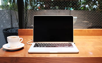 laptop, apple, keyboard, technology, mac, application, software, hardware, coffee, plate, mug
