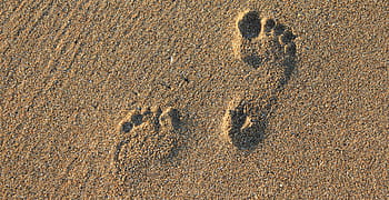 brown, sand, human, foot print, footprints, footprint, footstep, imprint, barefoot, feet, outdoor