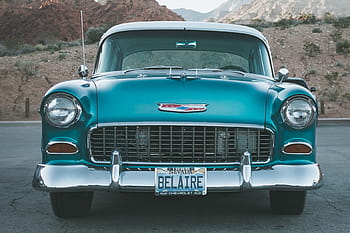 blaugrüner Chevrolet, bel, Luft, Petrol, Chevrolet Bel Air, Auto, altmodisch, Retro-Stil, klassisch, Oldtimer, alt