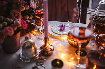 decoraciones de mesa de navidad, navidad, mesa, decoraciones, juego de mesa, rosa, vacaciones, glamour, celebración, decoración, vela