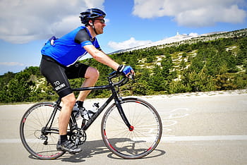 person, riding, bicycle, daytime, cyclist, professional road bicycle racer, cycling, mont ventoux, climb, sports, people