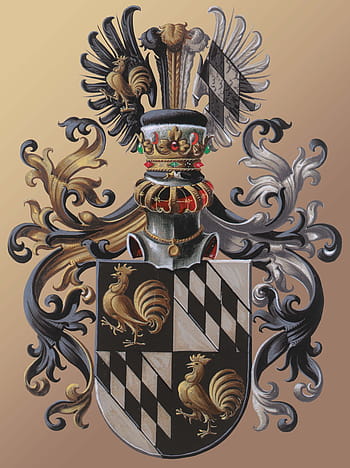 logotipo do galo multicolorido, brasão de armas, europeu, tradição, hereditário, caracteres, pessoa, família, grupo de pessoas, família nobre, cavalaria