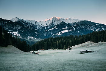 fotografie krajiny, hora, pokryté, sníh, vysočina, mrak, nebe, summitu, hřbet, krajina, Příroda