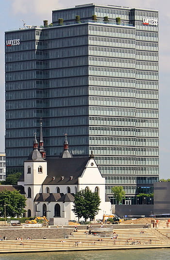 Old, St, Heribert, Lanxess, Tower, Cologne, old st heribert, lanxess tower, monastery church, church, romanesque church