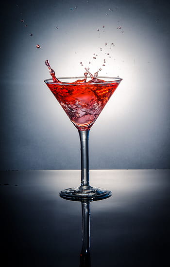 Průhledná, skleněné martini sklo, Červené, kapalný, koktejl, napít se, Martini, nápoje, alkohol, bar, gin