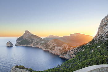body, water, across, mountain, daytime, balearic islands dreams, de, mallorca, cap de formentor, sunrise, october