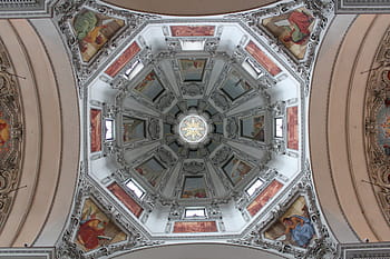 low, angle photography, dome building, interior, Church, Building, Architecture, Dome, church, building, places of interest, dom