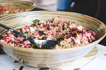 zdravý veganský salát, zdravý, vegan, salát, vegetariánský, jídlo, svěžest, gurmán, detail, miska, jídlo a pití