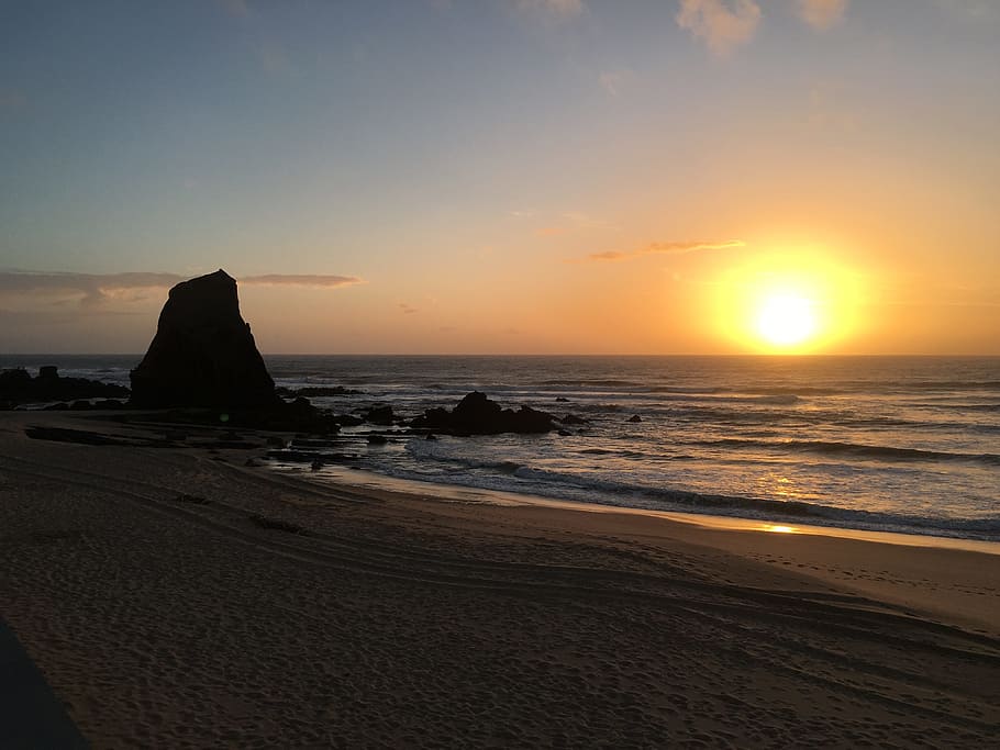sunset, portugal, santa cruz