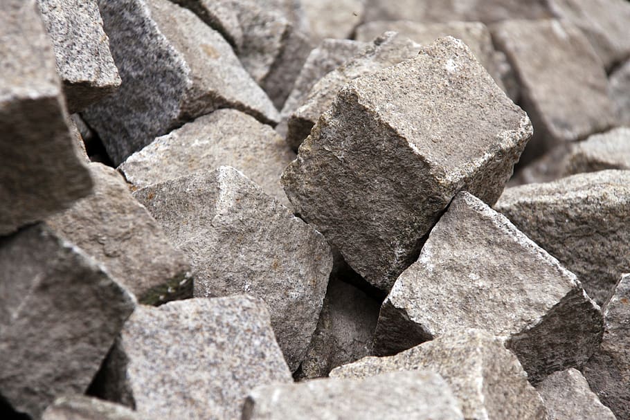 granite stones, granite, stones, paving stones, bavarian forest, grey