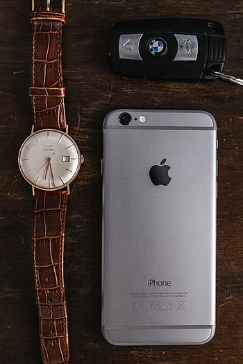 時計、 茶色、 革の財布、 Apple iPhone 6、 ヴィンテージ、 革、 財布、 テクノロジー、 iphone、 iphone 6、 必需品