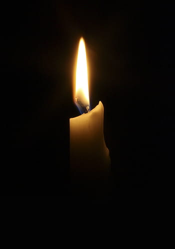 lighted candle, candle, dark, flame, light, darkness, romance, heat, wax, mourning, death