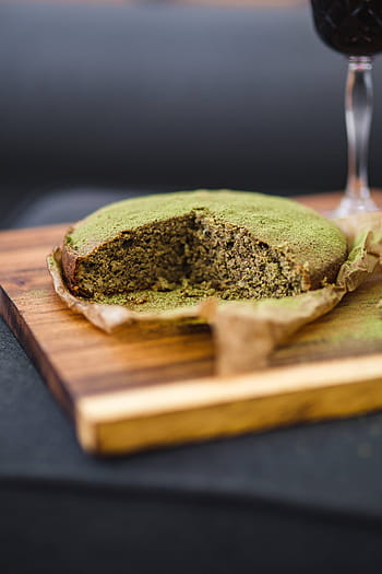 Hecho en casa, pastel de matcha, madera, tablero, delicioso, matcha, pastel, gluten, hornear, pastelería, higge