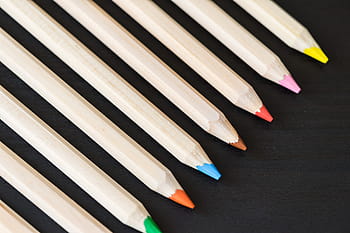 berwarna, pensil, hitam, meja, Panjang, Pensil Berwarna, Baris, warna-warni, warna, kreatif, kreativitas