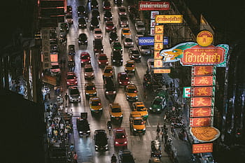 traffic volume, nighttime, architecture, building, infrastructure, night, tower, city, urban, skyline, road