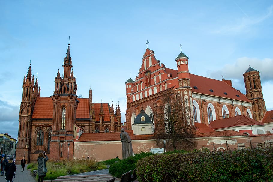 litva, vilnius, hlavní město, architektura, centrum, město, starý, budova, průčelí, nebe, kostel
