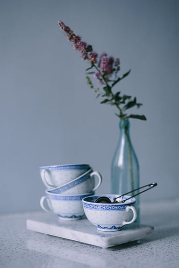 クリーム、 パフ、 コーヒー、 ティー、 クリームパフ、 お茶、 カップ、 ケーキ、 甘い、 クッキー、 花瓶