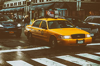 pouliční záběr, klasický, žlutá, taxi, Manhattan, Nový, york city, obraz, zachytil, kánon 5, 5 d