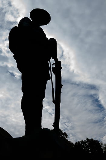 silhouette, soldato, detenzione, fucile, giorno della Memoria, ww1, ricordo, guerra, memoriale, papavero, militare