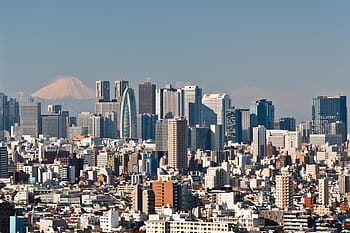 foto pemandangan, kota, tokyo, fuji, jepang, fujiyama, gunung berapi, gunung, pulau, kaki langit, asia