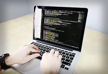 osoba, za pomocą, macbook, zawodowiec, kodowanie, biznes, pracujący, laptop, komputer, technologia, programowanie