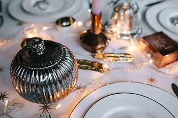 dekorasi meja natal, Natal, meja, dekorasi, set meja, pink, liburan, glamor, xmas, lilin, tidak ada orang