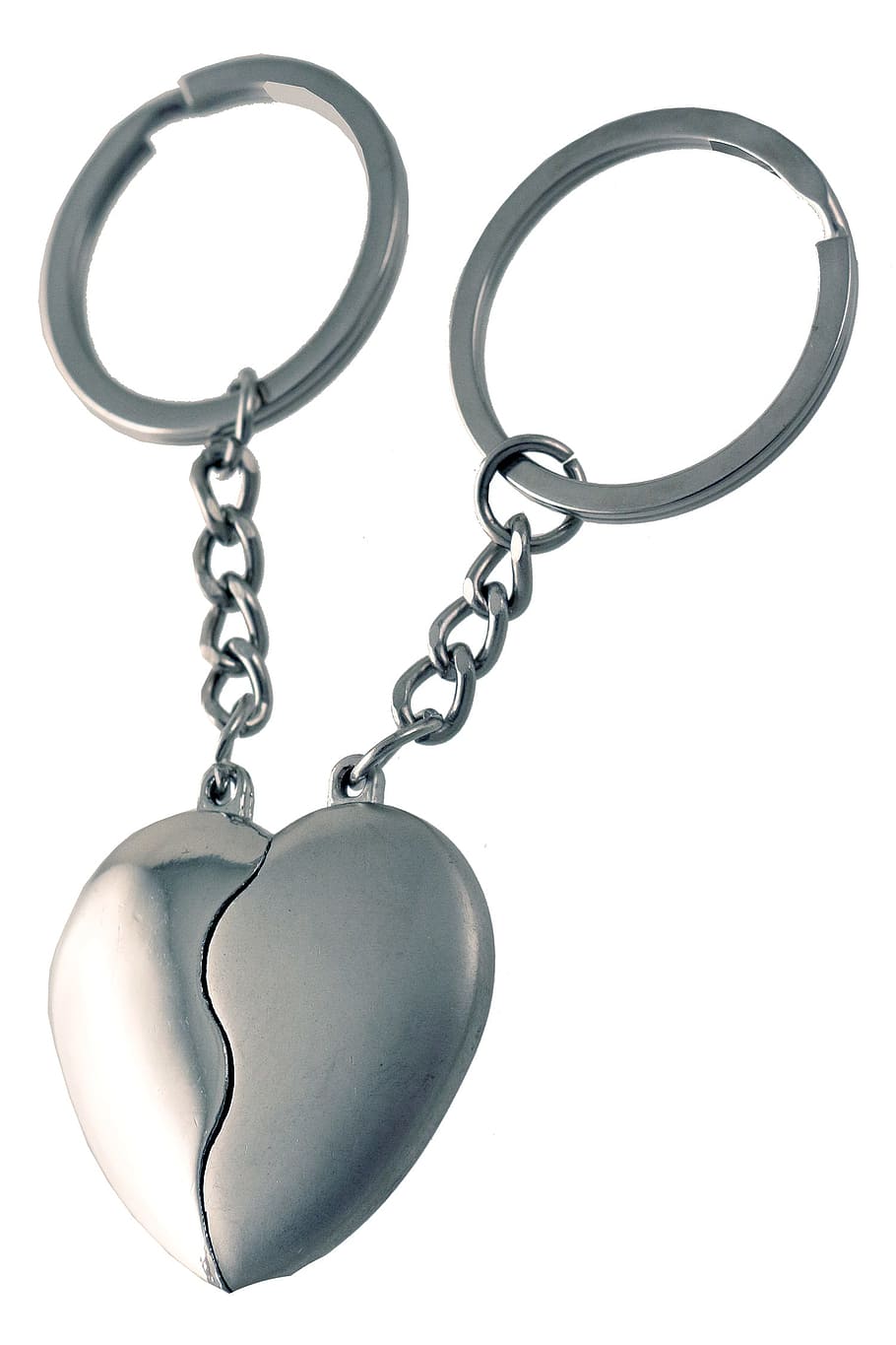 keychain, metal, duo, couple, house, keys, heart