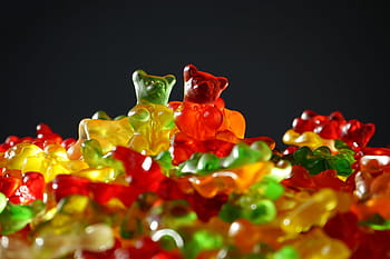 assorted-color gummy bears, gummibärchen, gummi bears, fruit gums, bear, sweetness, colorful, color, gelatin, food, nibble