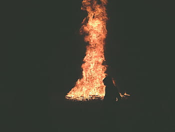 fireplace, fire, flame, bonfire, dark, night, people, woman, fire - Natural Phenomenon, heat - Temperature, burning