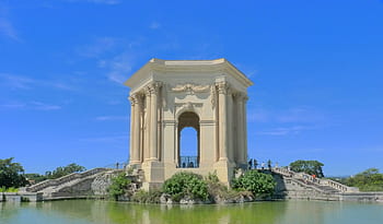 montpellier, vodní hrad peyrou, Francie, architektura, peyrou, akvadukt, voda, francouzština, historický, středověký, budova
