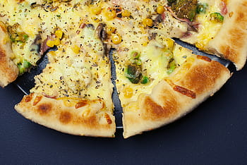 detailní, fotografie, pizza, sýr, nakrájený, kůra, jídlo, oběd, večeře, jídlo a pití, plátek