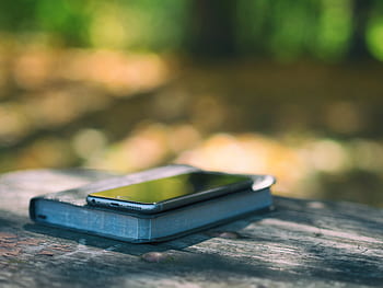 bible, rezervovat, čtení, stůl, bokeh, telefon