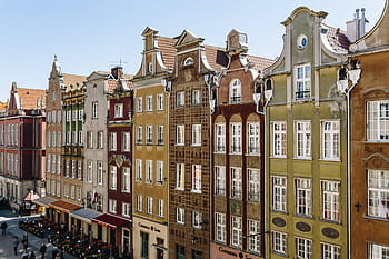 Foto, Gdansk, Polandia, arsitektur, kota tua, rumah petak, bangunan Eksterior, Adegan perkotaan, rumah, eropa, Struktur dibangun