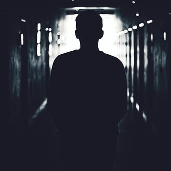 silhouette, man, alley, people, walking, alone, dark, tunnel