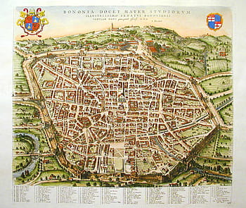 1640, Μπολώνια, Ιταλία, διάγραμμα, χάρτης, δημόσιος τομέας, γραμματόσημο, Ευρώπη, ταξίδι, λευκό φόντο, χωρίς κόσμο