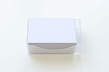 klar, plastpapiretui, fyldt op, hvid, papirer, visitkort, at vise, tom, blank, papir, design