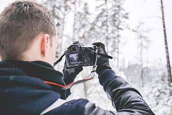 mengambil, foto musim dingin, Fotografer, Salju, Hutan, Musim Dingin, Foto, kamera, dingin, dslr, pekerjaan