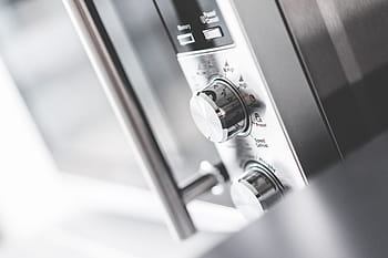 kontrol microwave perak, tutup, Modern, Perak, Microwave, Kontrol, Close Up, chrome, memasak, desain, cepat