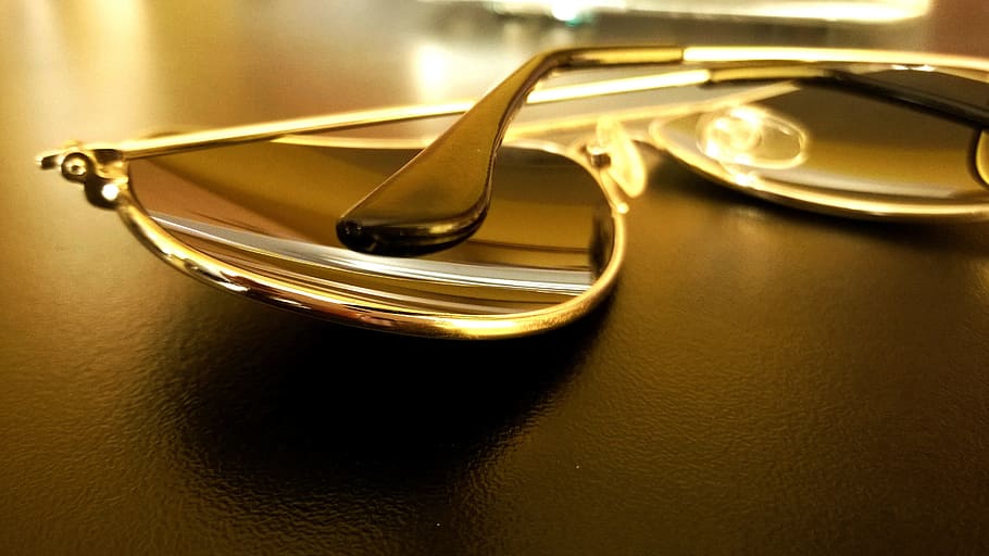 glasses, sun, yellow, table, black