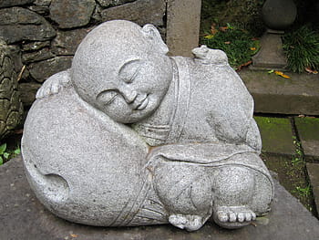 gray, concrete, statue decor, buddha, statue, stone, asian, meditation, sleep, religious, buddhist