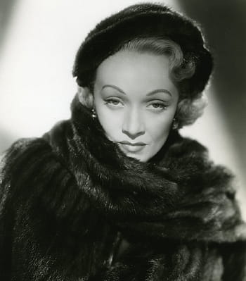 fotografie ve stupních šedi, žena, nošení, kožich, marlene dietrich, herečka, zpěvák, etapa, filmy, tichý, rozhovory