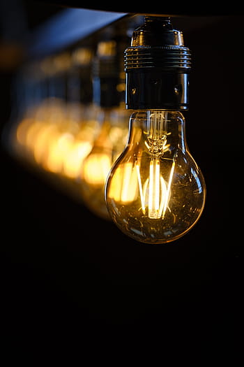 selektivní, zaostřovací fotografie, otočil, žárovka, svítilna, světlo, osvětlení, žárovky, edison žárovka, edison, vedený