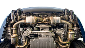 fotografování s nízkým úhlem, střední, podvozek motorového vozidla, motor, motorový blok, výfukový systém, technologie, řídit, stroj, kov, klasický