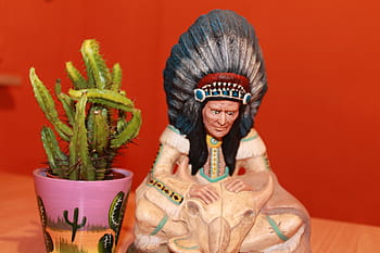 cactus, indians, chief, figure, cultures