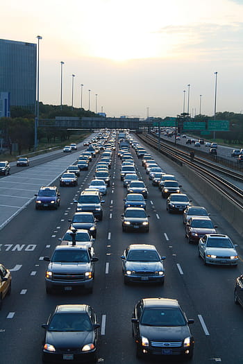 wide, angle photo, road, Traffic, Cars, Vehicles, Transportation, driving, expressway, highway, downtown