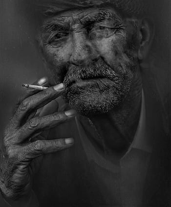 smoker, man, smoking, cigarette, old, elderly, portrait, people, street