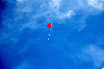 red, heart balloon, air, balloon, heart, love, romance, sky, heart shaped, romantic, wedding day
